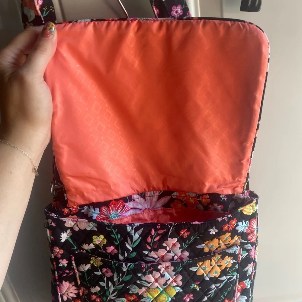 Vera Bradley Tangerine Twist Crossbody Messenger Bag Quilted Floral Colorful - Picture 4 of 12